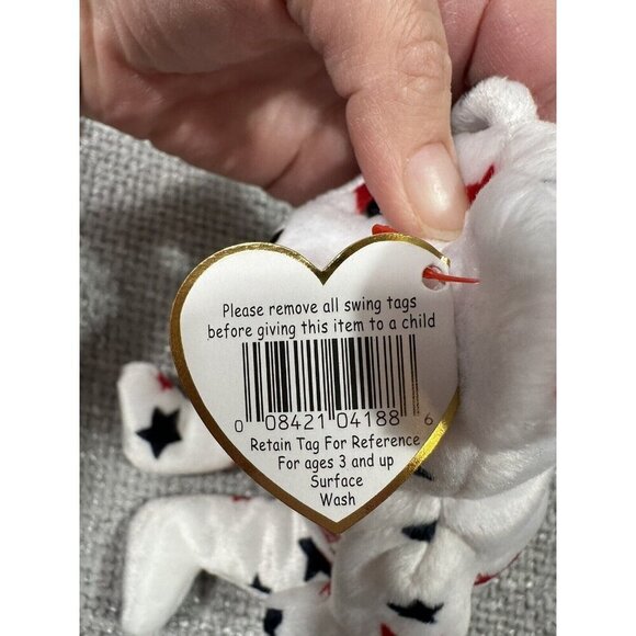 Ty Beanie Buddie Spangle Bear And Beanie Baby Glory Bear Lot USA Patriotic Plush - Picture 8 of 16